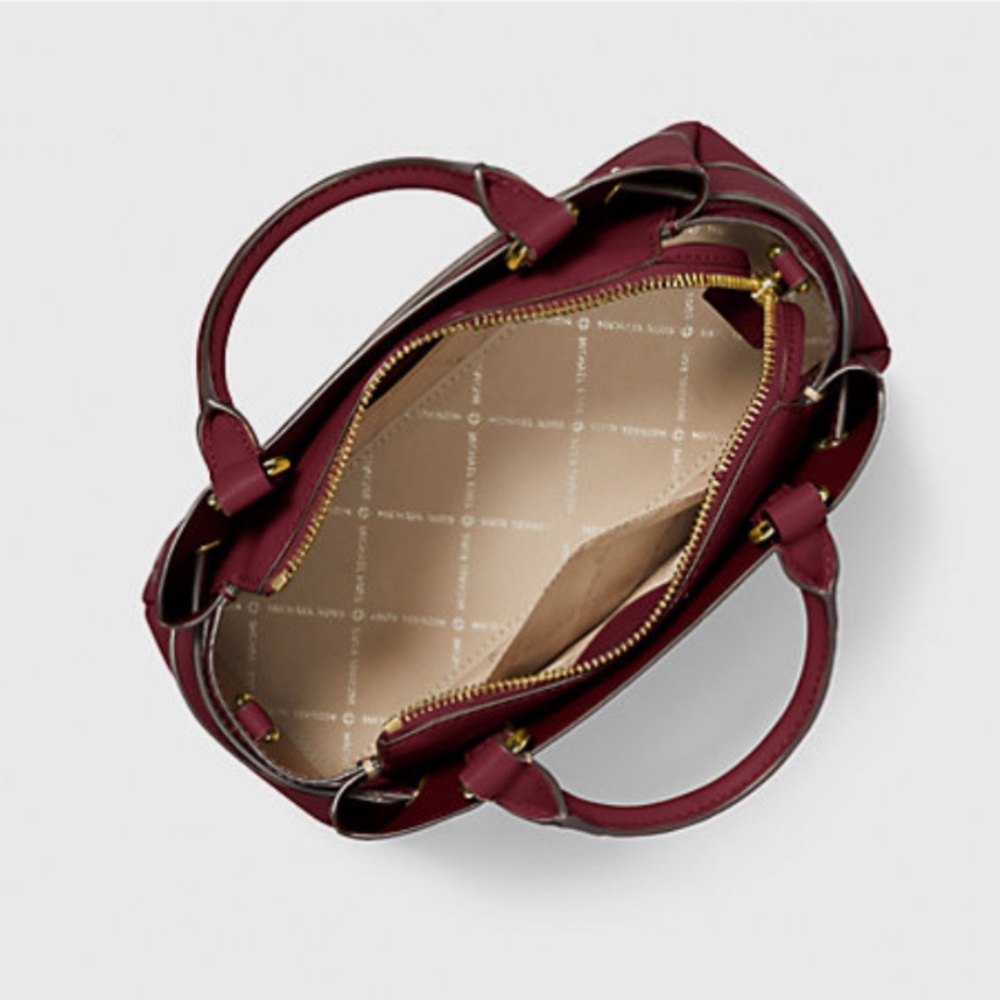 SOLD NEW Michael Kors Reed Dark Cherry Leather Small Belted Crossbody Bag - Picture 5 of 15